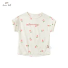 DBJ16501, летняя футболка с надписью Дейв Белла, для маленьких девочек, с милым мультяшным принтом, детские топы, для девочек, детские модные футболки