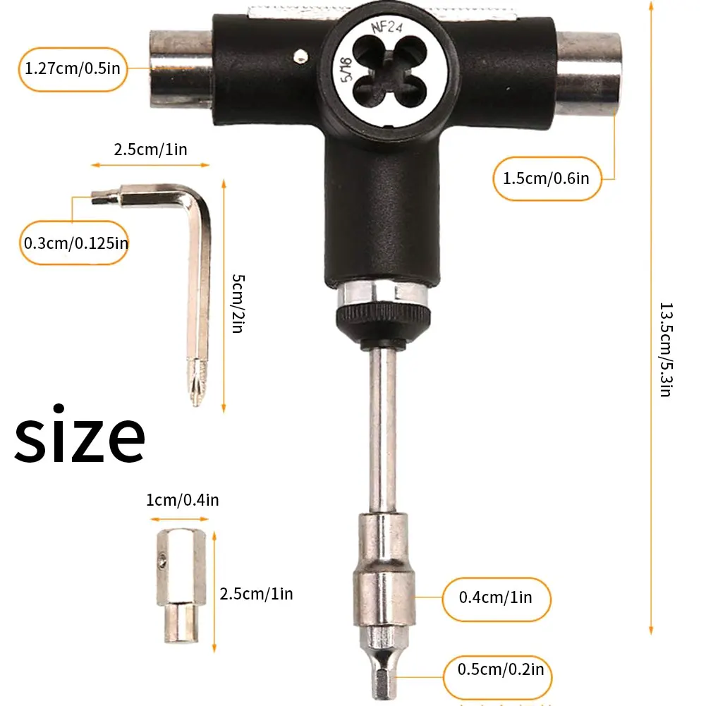 

1set Skateboard Tools T Type Skate Scooter Skateboard Tools Kick Scooter Mini L Key Wrench Set Assemble Adjusting Tool Kit