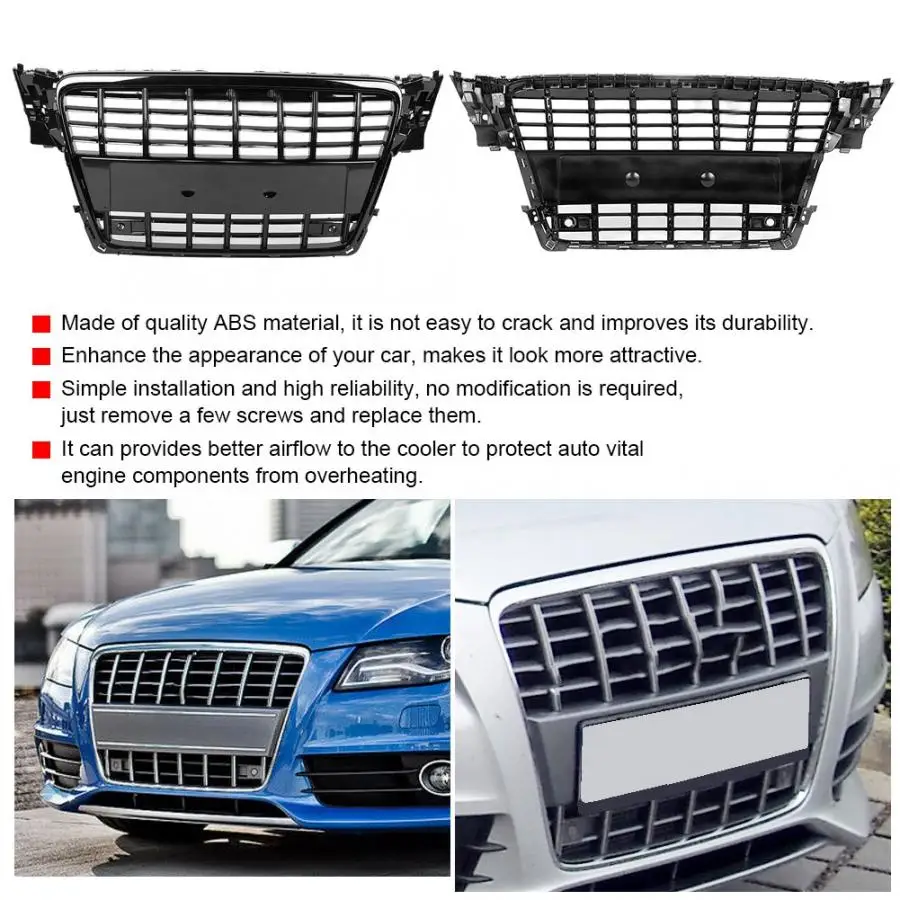 S4 стиль автомобиля переднего бампера сетки решетка гриль для Audi A4/S4 B8 08-11 Передняя