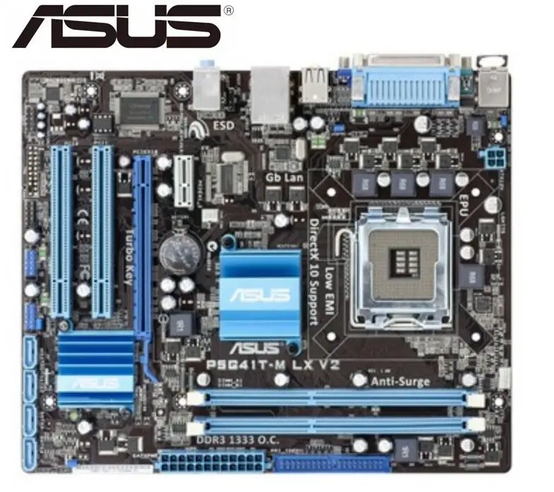 Оригинальная материнская плата для Asus P5G41T-M LX V2 LGA 775 DDR3 8 Гб USB2.0 VGA G41 б/у | Материнские платы для ноутбуков -4000187510779