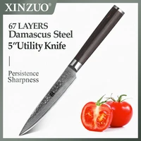 xinzuo 5 utility knife 67 layer japanese vg10 damascus steel kitchen knives stainless steel parer fruit knife pakkkawood handle