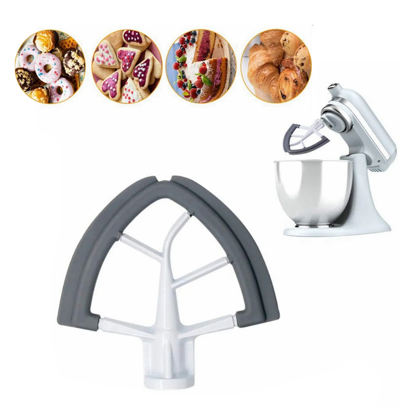 

Flex Edge Beater 4.5-5.0 Quart Silicone Bowl Scraper for Tilt-Head Stand Mixer