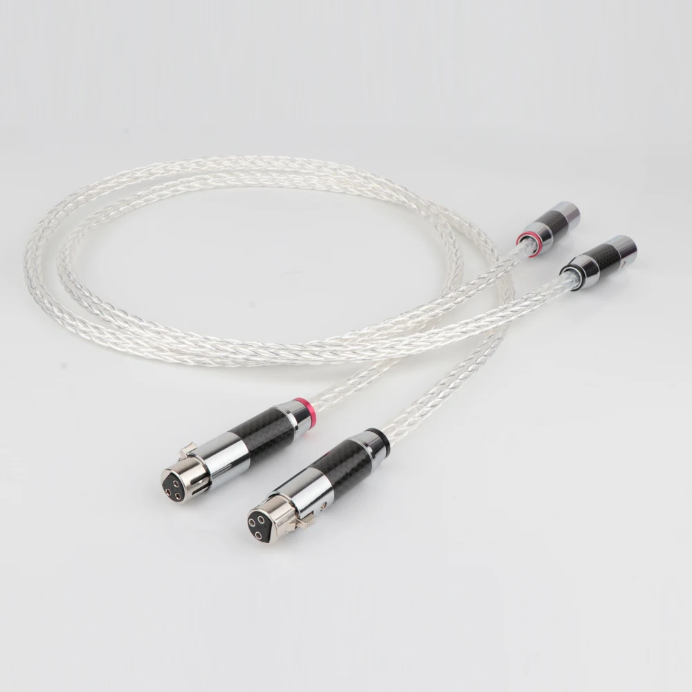 

Hi-Fi 8AG с серебряным покрытием OCC 16 прядей аудио кабель hi-end из углеродного волокна 3 штыря XLR Балансный кабель XLR Сделано в Китае для соединител...
