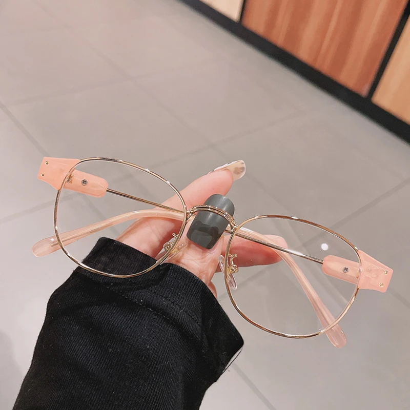 Ретро виниловые фоны овальной формы для женщин металлическая оправа очков