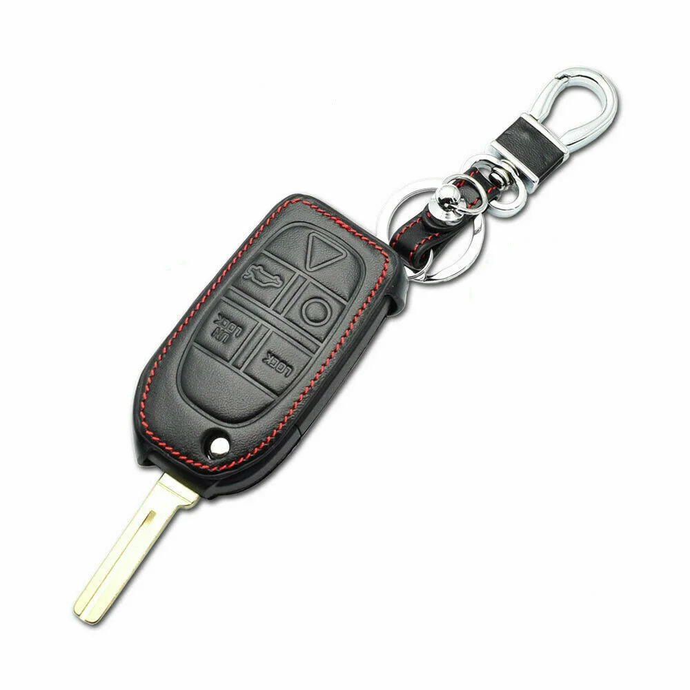 Кожаный флип-чехол для брелока с 5 кнопками оболочка защитный чехол Volvo S80 XC70 XC90 V50