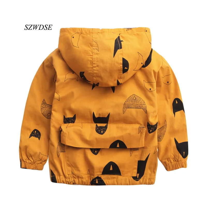 Child's Autumn Winter warm outwear kids pizex hoodies windproof jackets unisex windbreaker tops sweatshirt for teens 2-8 years | Детская