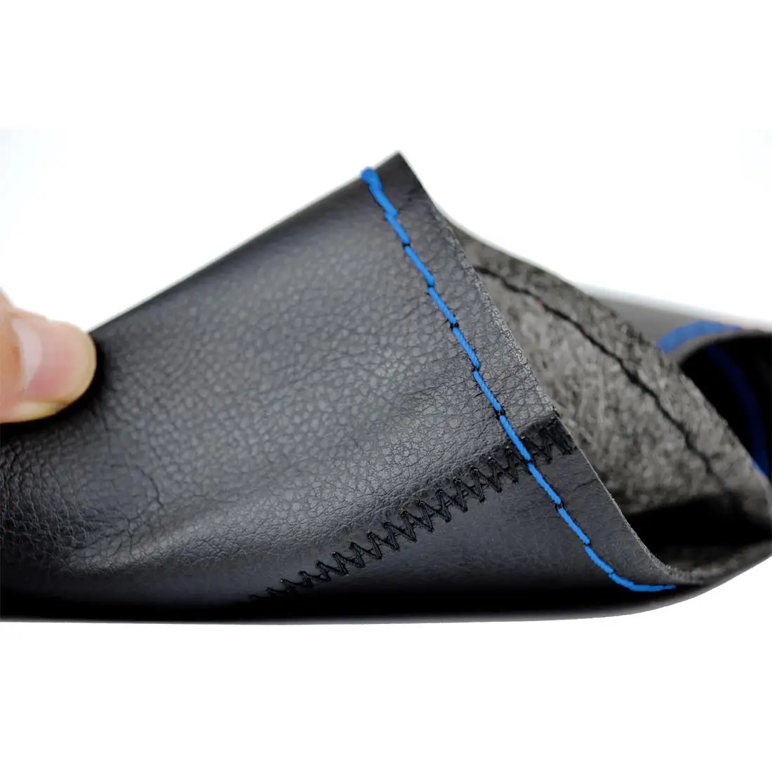 Роскошный синий автомобильный кожаный чехол на руль спортивный нескользящий из