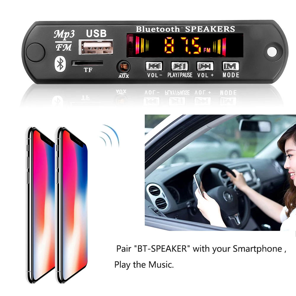 Kebidu Bluetooth 5 0 приемник автомобильный комплект MP3 jx 019bt 12 В цветной экран с звонком