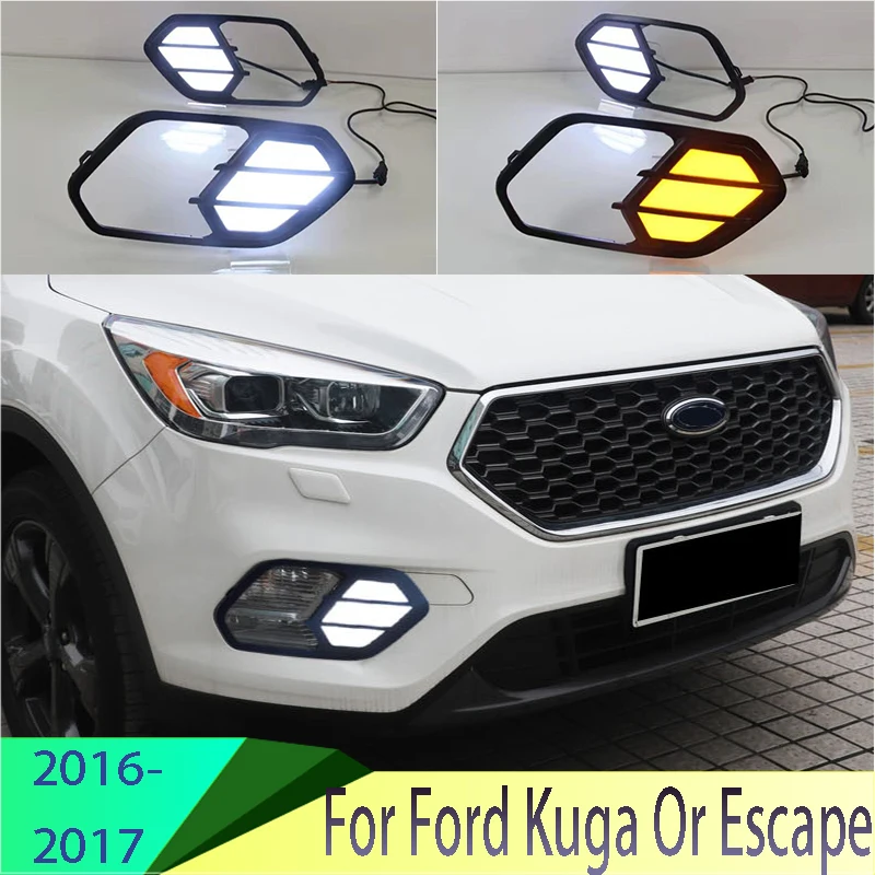 2 шт. светодиодный дневные ходовые светильник для Ford Kuga Escape 2016 2017 DRL