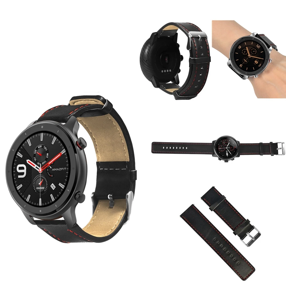 22 мм ремешок для часов для Xiaomi Huami Amazfit GTR 47 мм ремешок для умных часов кожаные влагозащитные спортивные браслеты для Amazfit GTR 47 мм