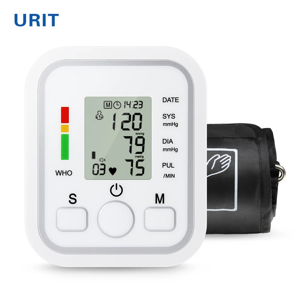 

URIT Portable Blood Pressure Monitor Household Sphygmomanometer Arm Band Digital Electronic Mini Blood Pressure Meter Tonometer