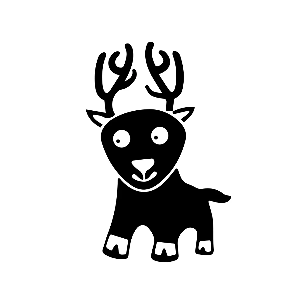 

12X8CM Cartoon Deer Decals Car Sticker Styling Decoration Door Window Vinyl Stickers Accessories For