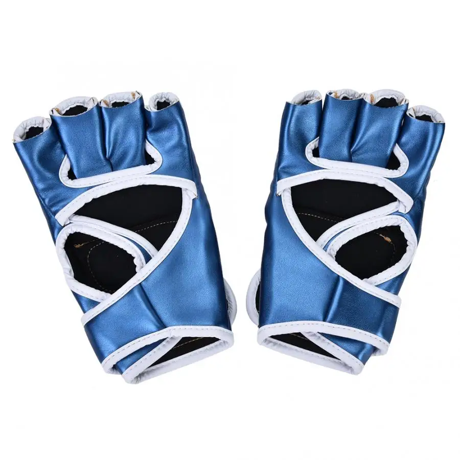Утолщенные боксерские перчатки дышащие тренировочные на полпальца для пробивки