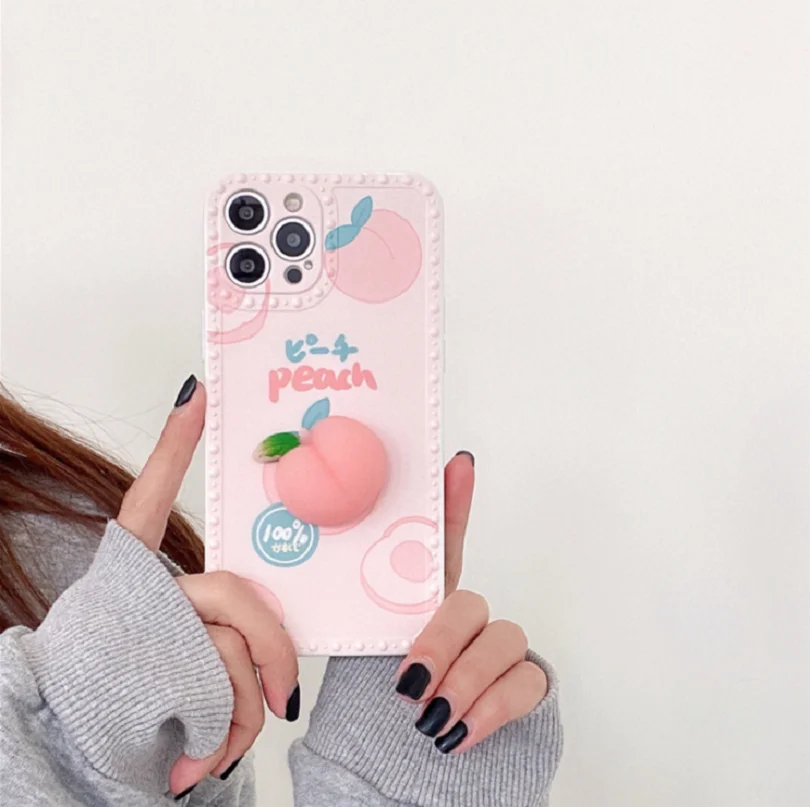 Новый розовый милый мягкий персиковый чехол с фруктами для iPhone 11 12 Pro Max X XS XR Iphone 7 8