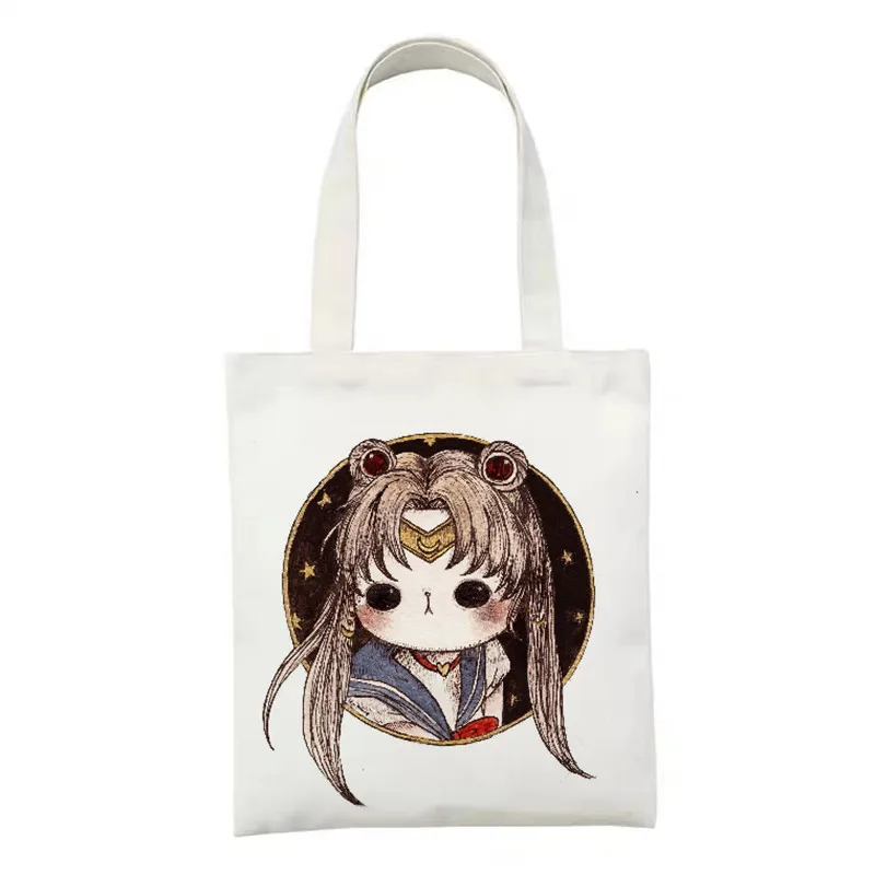 

Reusable Eco Women Canvas Shopping Bag 2021 Large Capacity Tote Bag Fashion Cartoon Graphic Shoulder Bag Ladies Shopper Bags