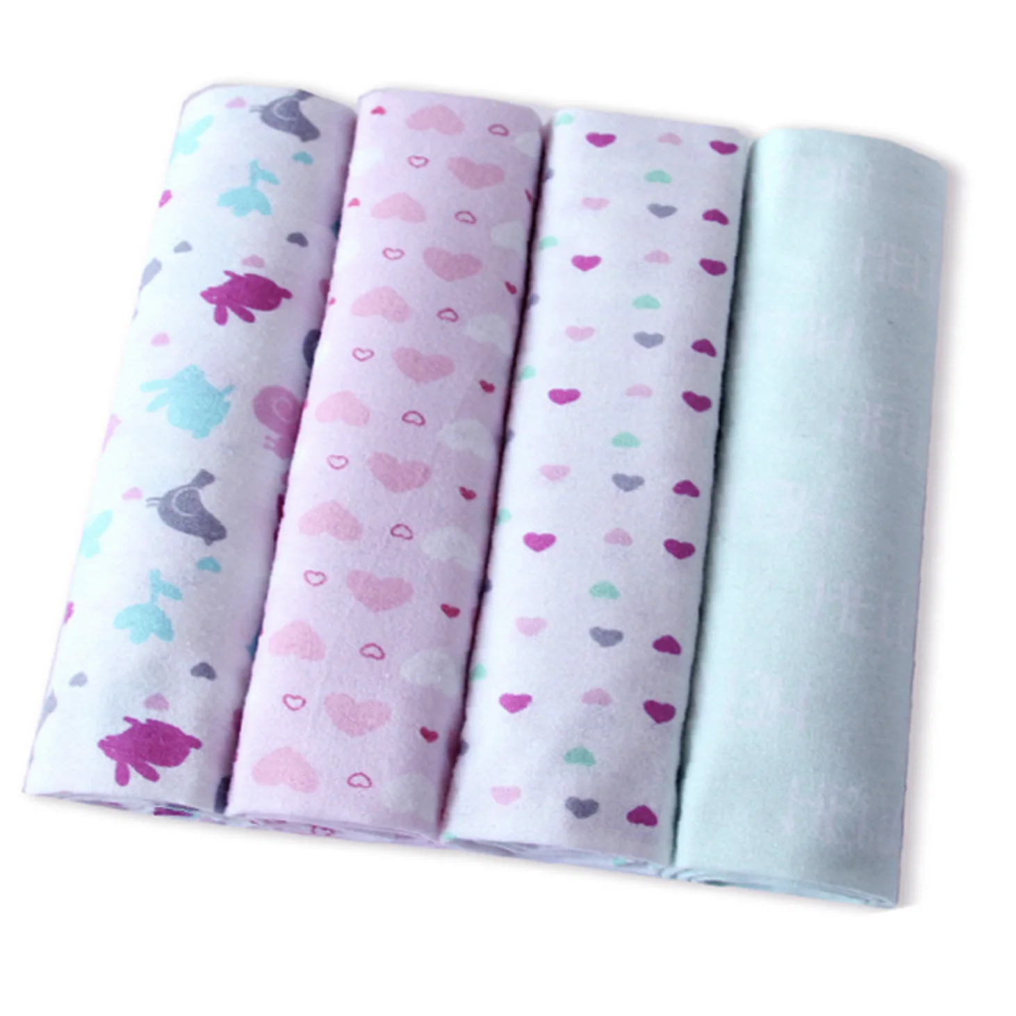 

NEW color 4pcs/pack 100%cotton flannel baby blanket receiving newborn colorful cobertor baby bedsheet supersoft blanket 76x76cm