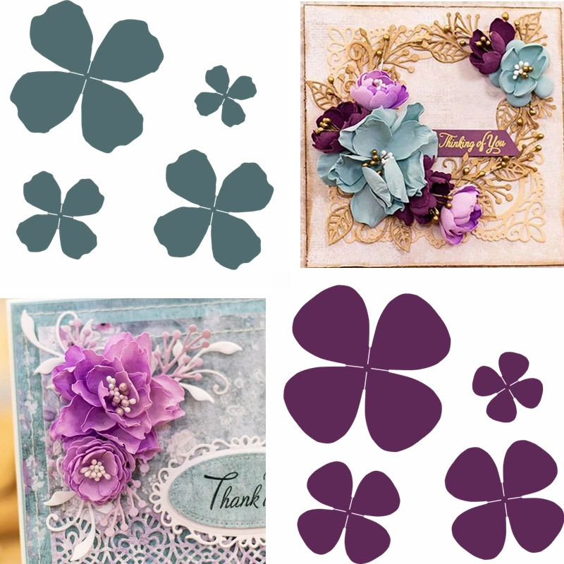 Внахлест украшенные цветами и металлическими деталями штанцевый нож 2 Florid