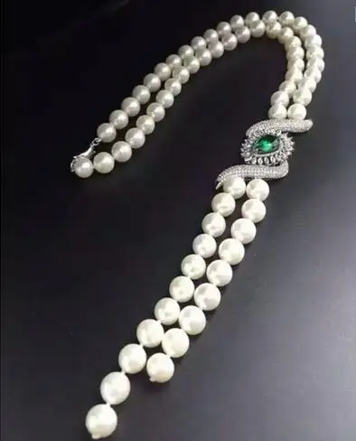 

jewelry 8-9mm natural sea white freshwater pearl necklace red blue green pendant