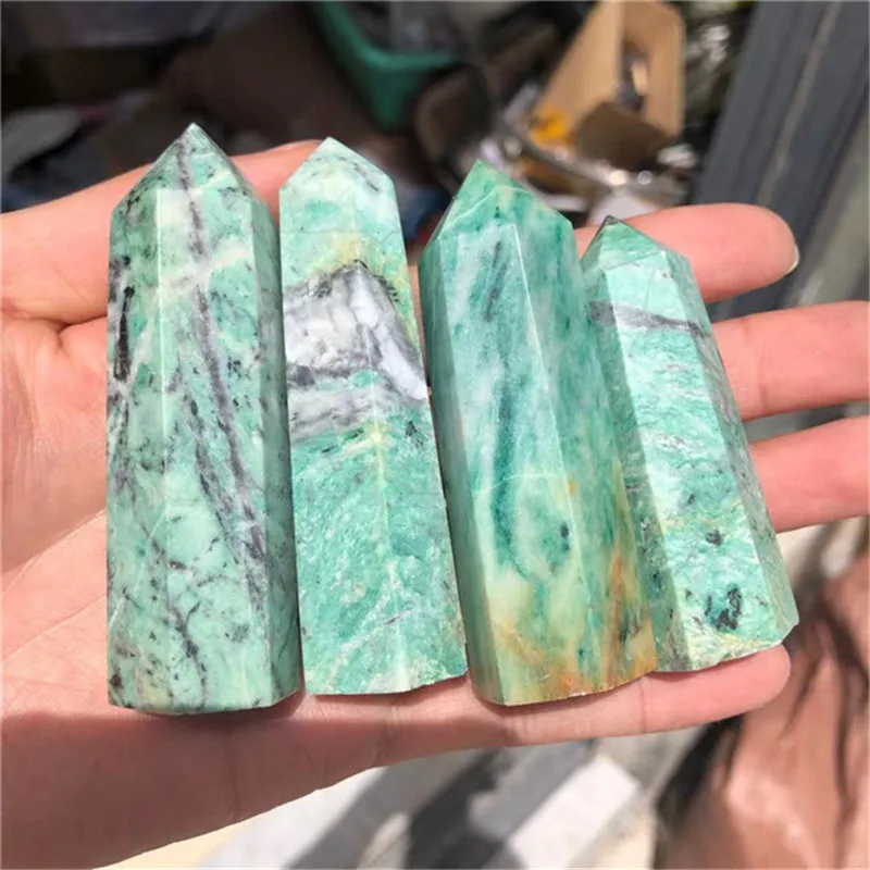 

Green Turquoise Wand Point Natural Stones For Home Decoration