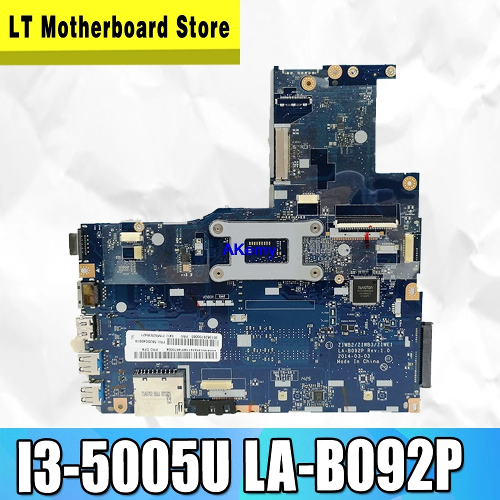 ZIWB2/ZIWB3/ZIWE1 LA B092P для For Lenovo B50 70 N50 80 материнская плата ноутбука процессор DDR3 100%