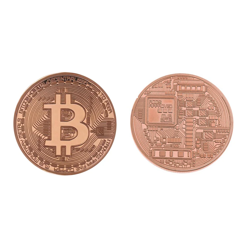 Новая позолоченная монета Биткойн из розового золота Коллекционная монета художественная коллекция подарок физический