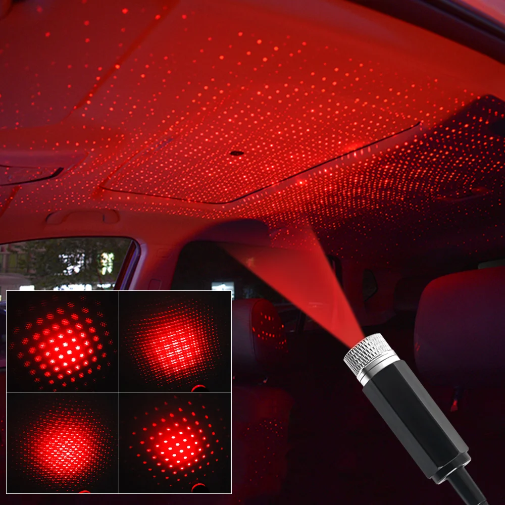 

Car Roof Star Night Lights Bedroom Party Spotlight Romantic LED Projector USB Roof Atmosphere Galaxy Decorative Lamp For Cars
