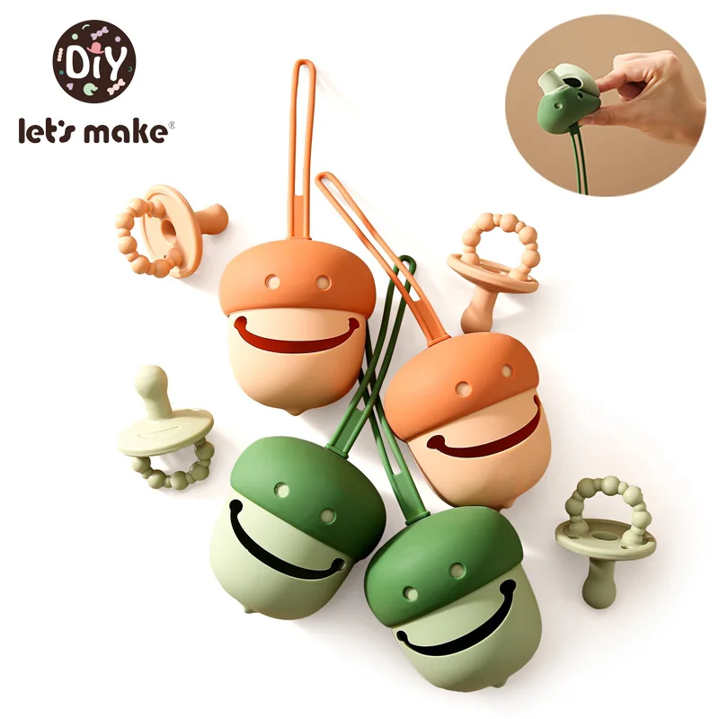 

Let‘s Make 2pcs Baby Silicone Pacifier Storage Box Infant Portable Soother Container Box Easy To Clean Prevent Bacterial Growth