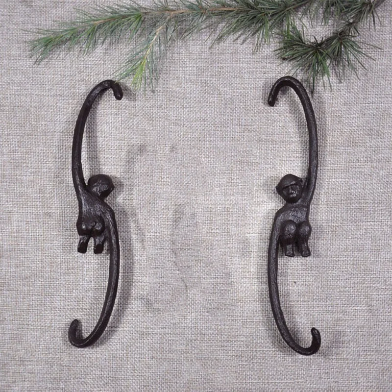 

2PC Monkey Hook Indoor Outdoor Gardening Plant Hooks Birdfeeder Hanger Great S Shaped Hanging Hooks for Home Decorative