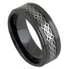 Керамическое кольцо Eamti, 8 мм, для мужчин и женщин, серебристого цвета, с высокой полировкой, кельтский узел, обручальное кольцо, женские кольца, удобные ювелирные изделия