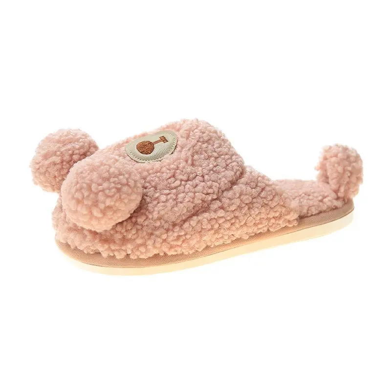 Корейский стиль Сезон весна Домашняя обувь с милым плюшевым мишкой Женская на