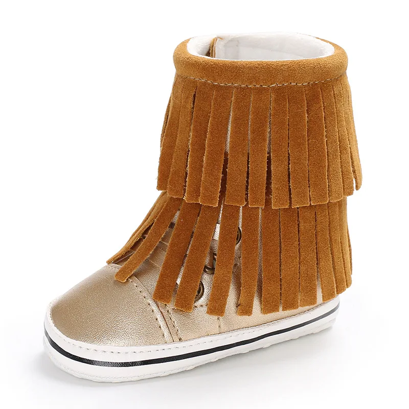 Сапоги для малышей с бахромой обувь маленьких девочек Размеры 1 Милые Детские