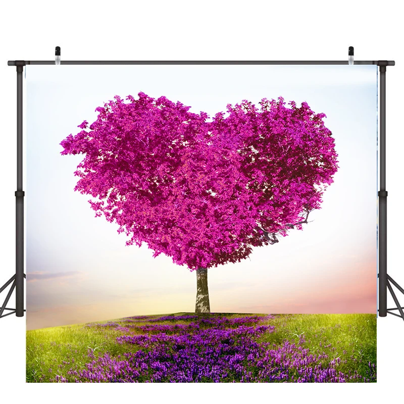 

Фон для фотосъемки Nitree, фон для фотостудии, любовь в форме сердца, фиолетовое дерево, белый ветер, звездное небо, искусство
