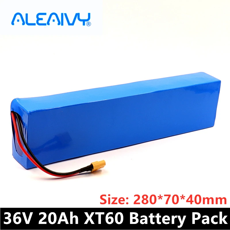 

36V 10S3P 20Ah Rechargeable Battery 18650 Lithium Battery Pack for 250W-600W Scooters, Electric Bicycles, With 20A BMS +XT60