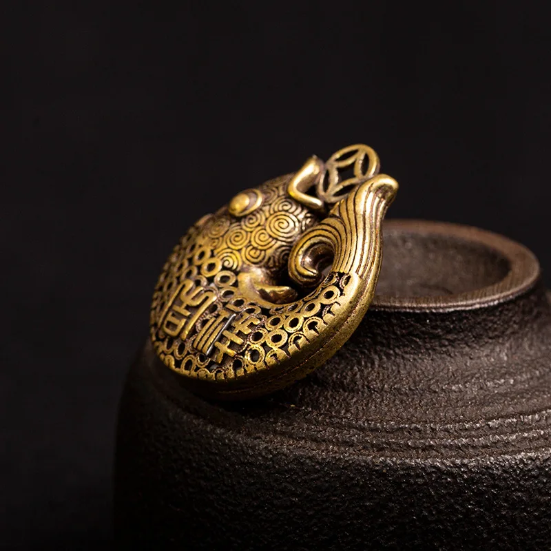 Винтажный латунный брелок в форме рыбы Кулон модное ювелирное изделие из чистой