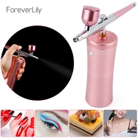 top 0 3mm pink mini air compressor kit air brush paint spray gun airbrush for nail art tattoo craft cake nano fog mist sprayer
