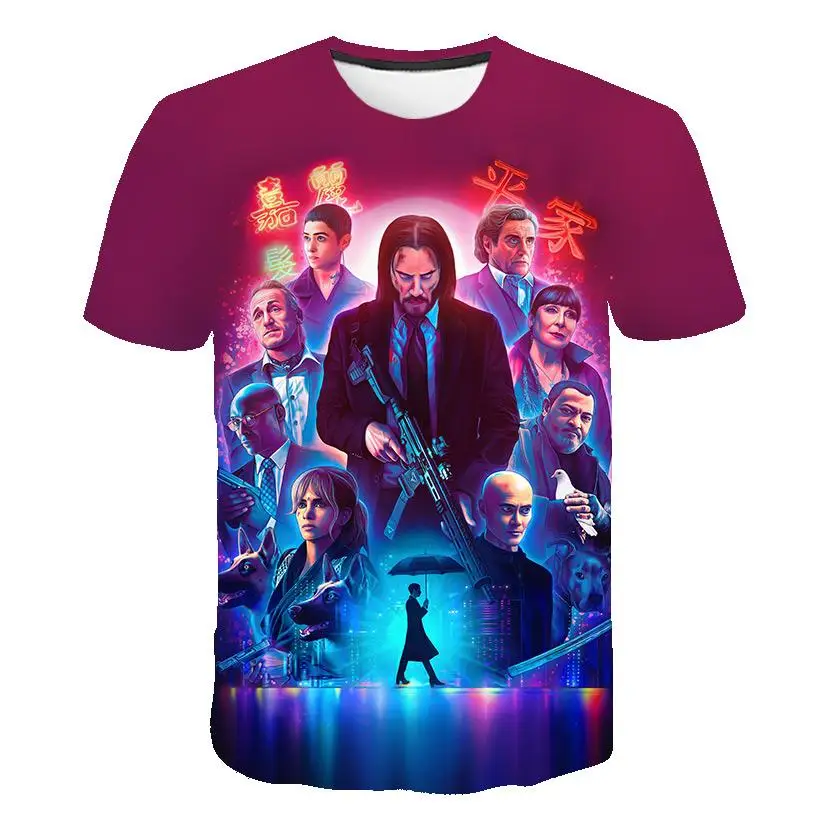 John Wick: Chapter 3 ParabellumGraphic футболка для косплея из фильма Джон уик с круглым вырезом и