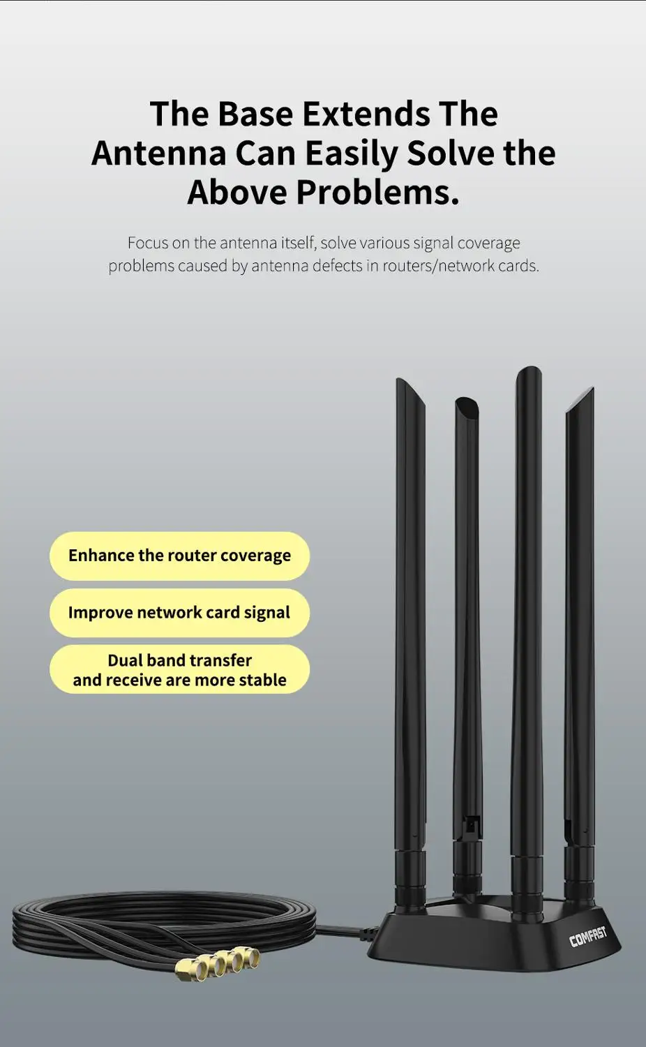 Мощный 4 с высоким коэффициентом усиления двухдиапазонный 2 + 5 ГГц 360 градусов SMA