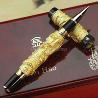 jinhao business double dragon playing pearl metal carving embossing heavy pen gold for rollerball pen wgift box