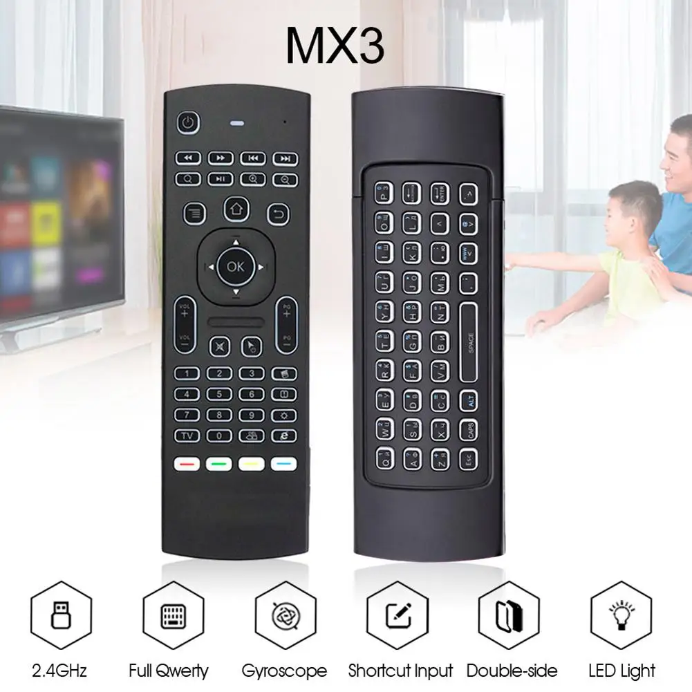 MX3 2 4G беспроводной пульт дистанционного управления Air Mouse Клавиатура для X96 H96 T3 Smart