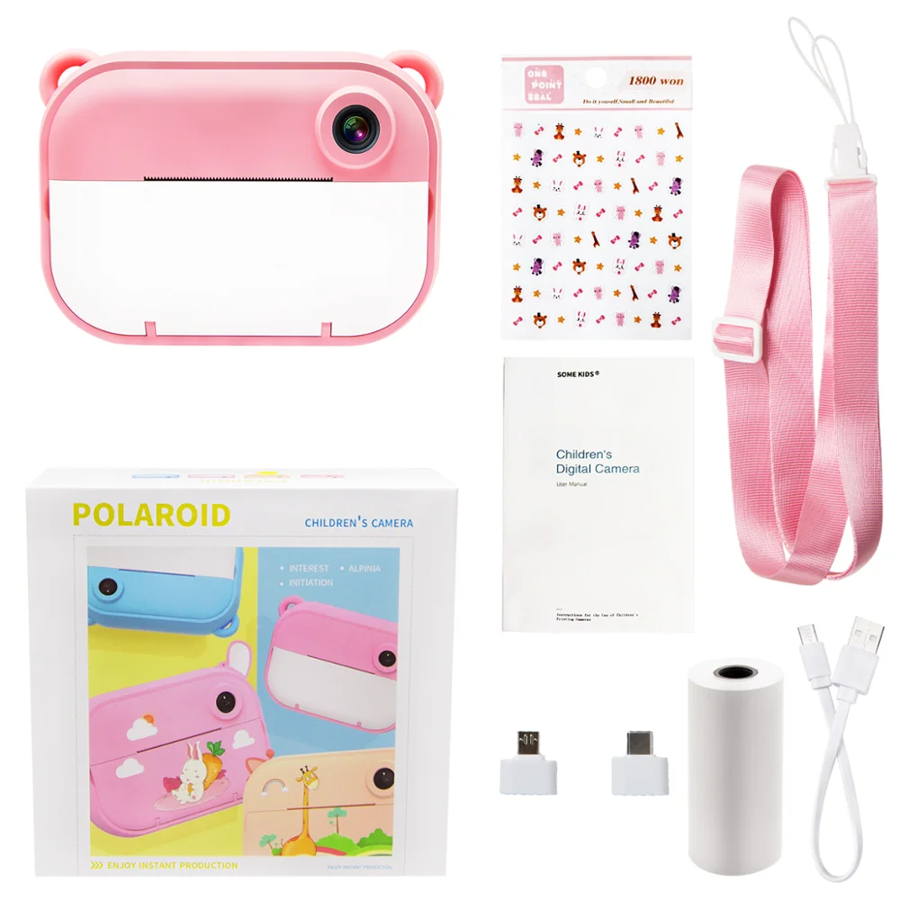 

BRAWO Children Camera Instant Print Camera Dual Lens 1080P HD Kids Toys Gifts With Thermal Photo Paper Hot Bestseller