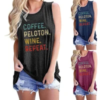 summer new 2021 women fashion letter printing o neck tank tops vest sleeveless t shirt ladies casual pullover tops