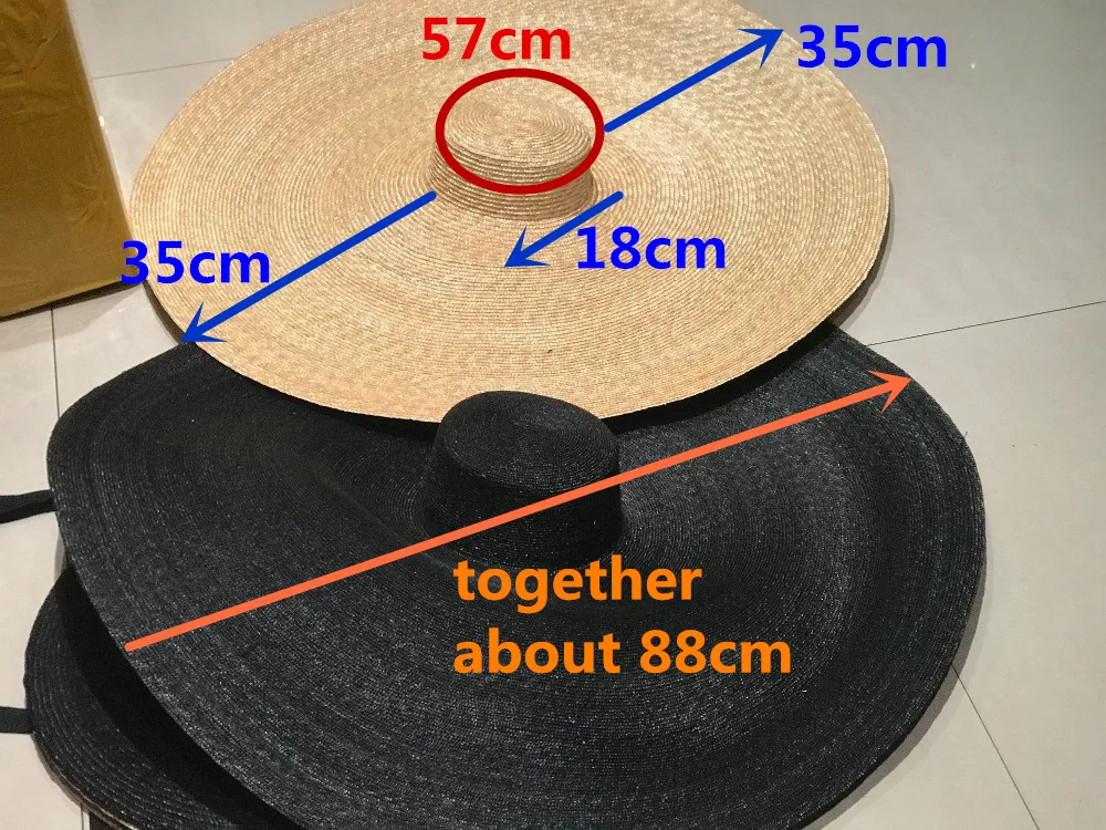 axi01807 summer  photographed model fashion show  catwalk 35cm wind brim leisure beach  lady wedding cap women holiday sun hat