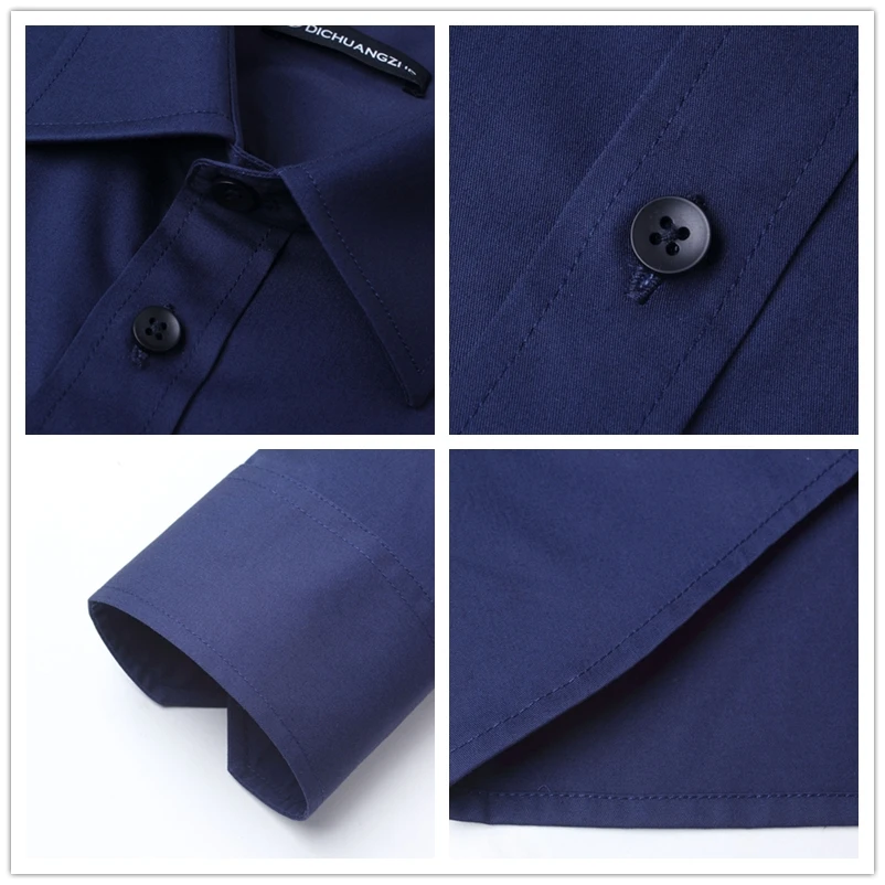 

Men Shirt Fashion Blouse High Quality Long Sleeve Business Shirt Solid Color Turn-neck Work Blouse Brand Clothes Plus Size 8XL