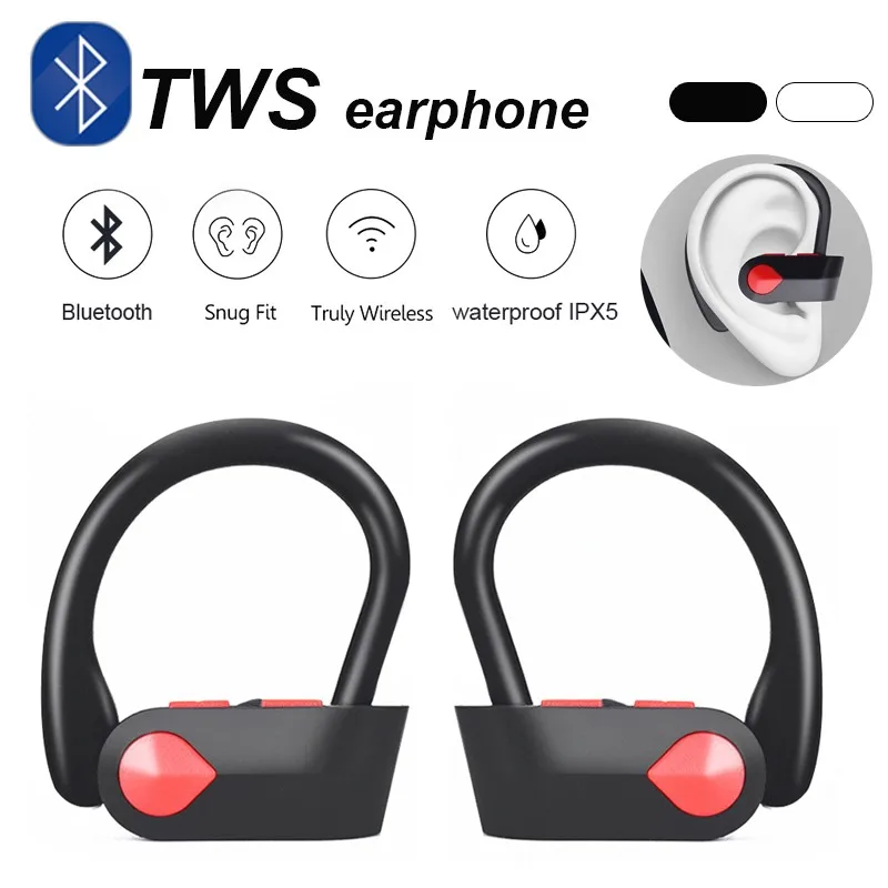 Спортивные наушники K19, свободные руки, настоящая Беспроводная связь, Bluetooth 5,0, ушные крючки, вкладыши, водонепроницаемые наушники с микрофоном, регулятор громкости