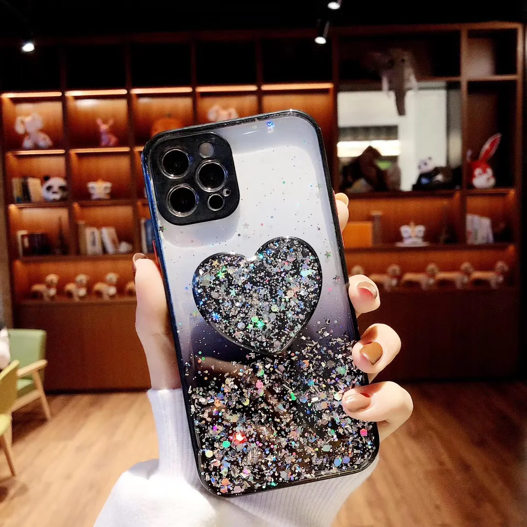 

Прозрачный противоударный чехол с блестками и градиентом для iPhone 13 13 Pro 13 Pro Max
