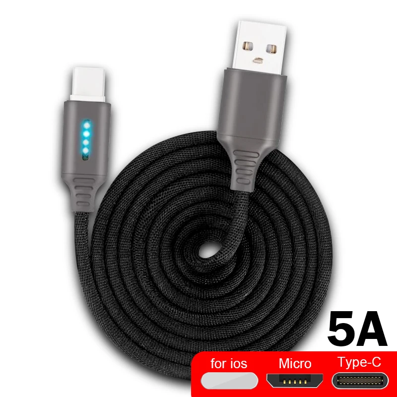 R1 USB кабель для быстрой зарядки iOS 1 м и передачи данных type-C Micro Мобильный телефон 5A