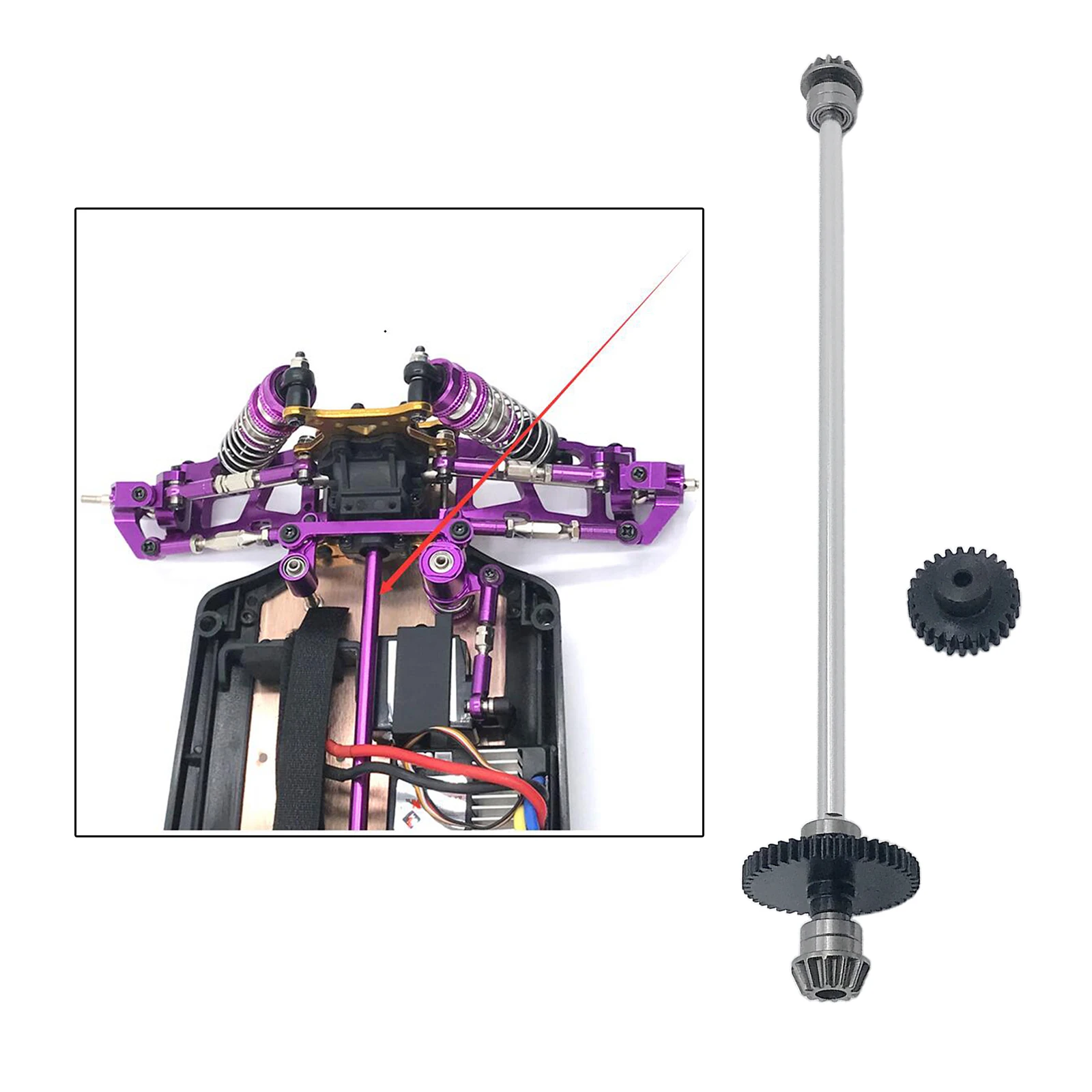 Eje de conectores de Metal para WLtoys 124018, accesorios-4