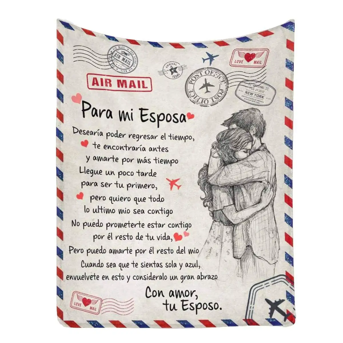 

Personalized Name Blanket Love Letter para Mi Esposa from Tu Esposo, Te Amo Soft Warm Bed Blanket Gift