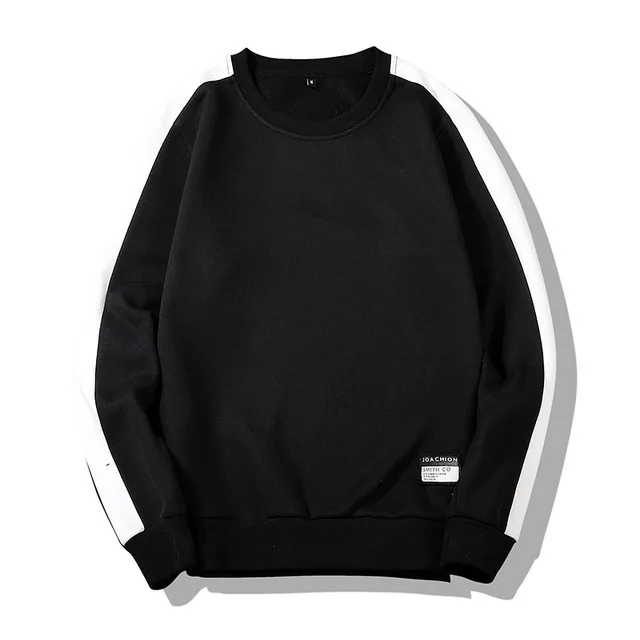 Мужская повседневная толстовка с капюшоном однотонный пуловер круглым вырезом