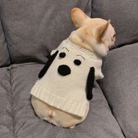 puppy face small dog sweater for pug teddy schnauzer fall winter pet dog clothes kitty puppy outfits clothing french bulldog